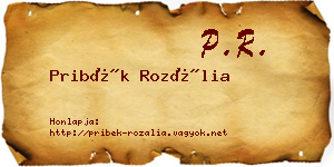 Pribék Rozália névjegykártya